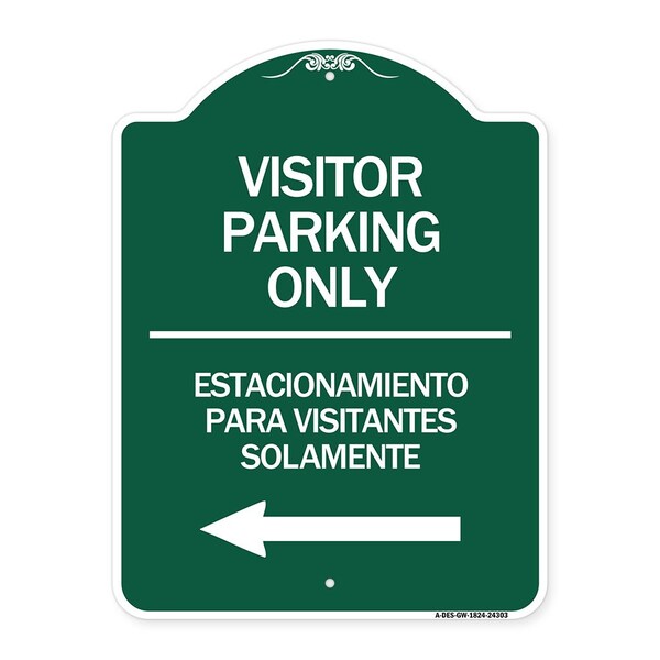 Bilingual Reserved Parking Visitor Parking Only Estacionamiento Para Visitantes, A-DES-GW-1824-24303